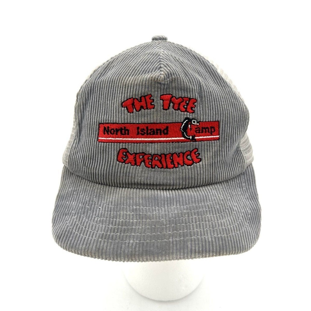 Vintage 80s Upes Caps Men's Gray Corduroy The Tyee North Island Experience Hat